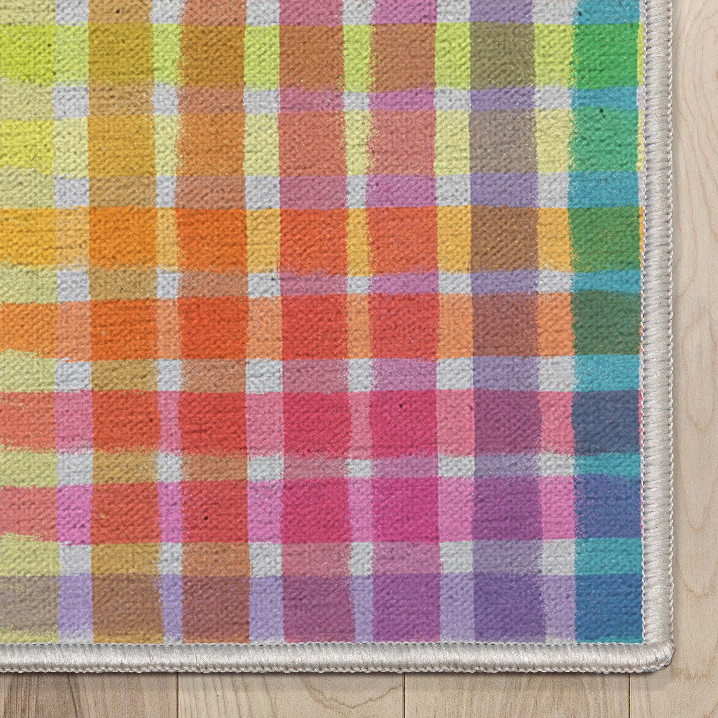 Crayola Multi Plaid Multicolor Rug CRA-19A