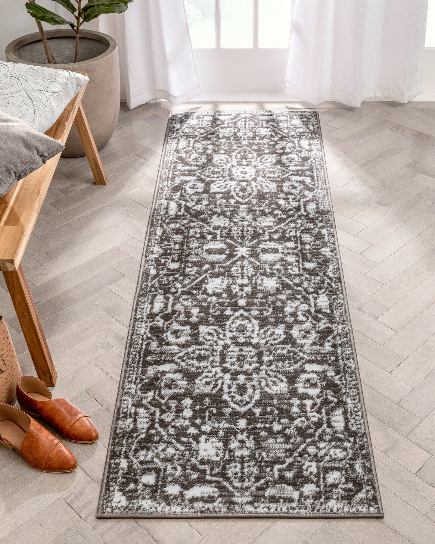 Disa Vintage Medallion Grey Soft Rug DZ-03