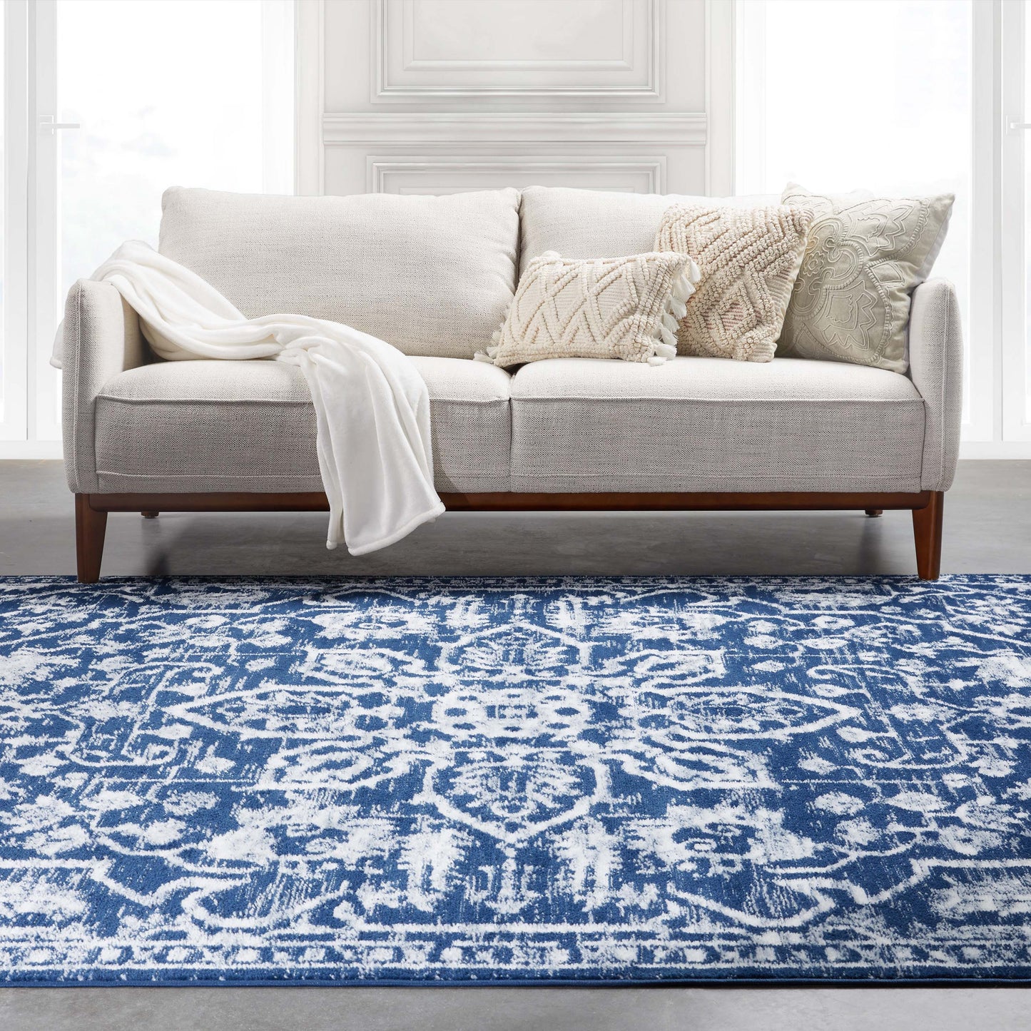 Disa Vintage Medallion Dark Blue Soft Rug DZ-04