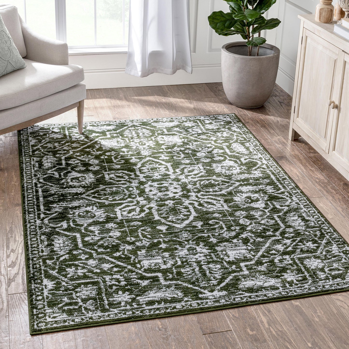Disa Vintage Medallion Green Soft Rug DZ-05