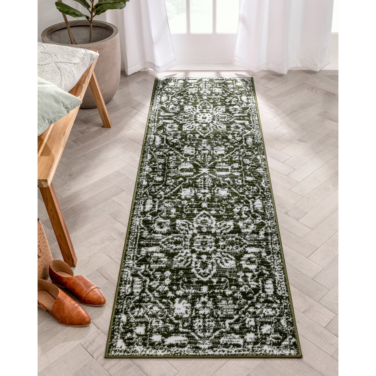 Disa Vintage Medallion Green Soft Rug DZ-05