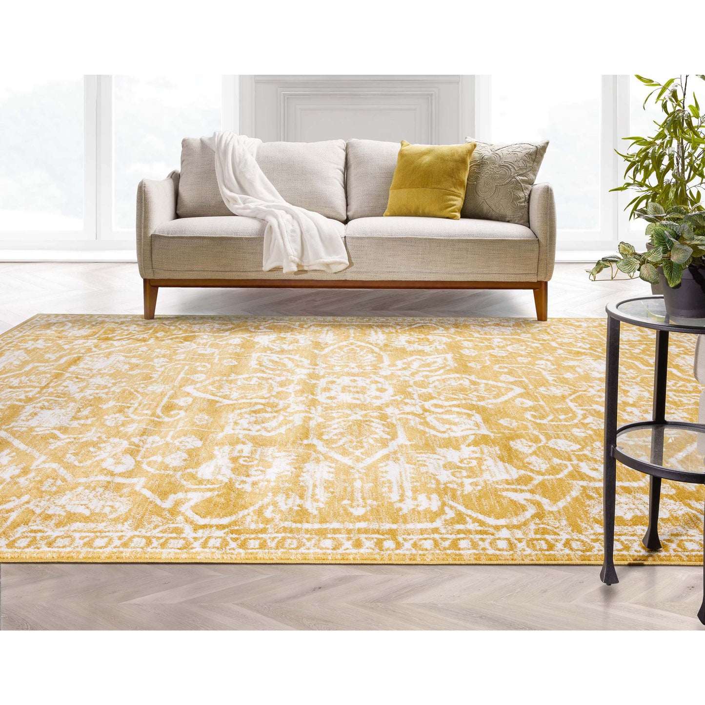 Disa Vintage Medallion Gold Soft Rug DZ-08