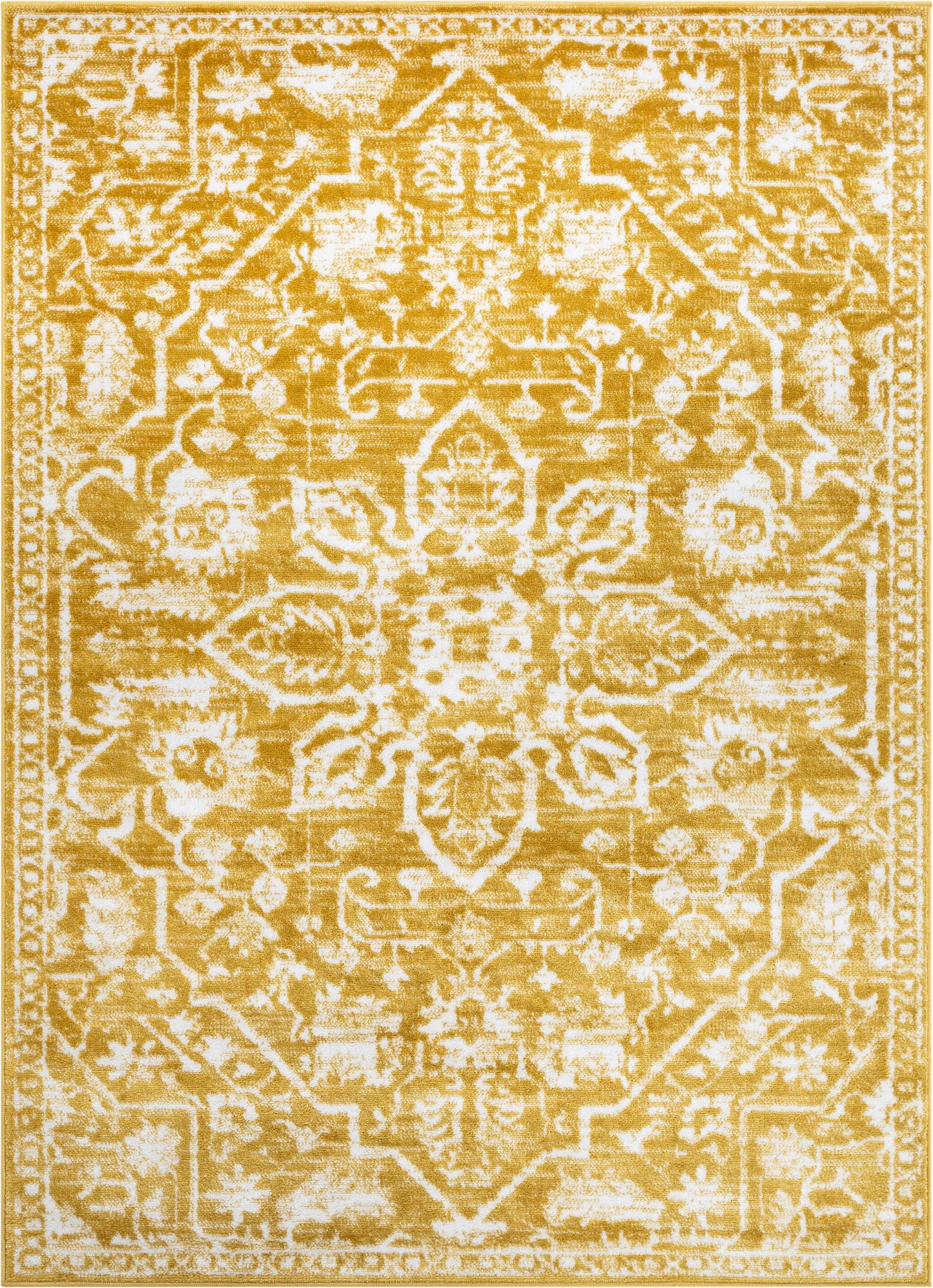 Disa Vintage Medallion Gold Soft Rug DZ-08