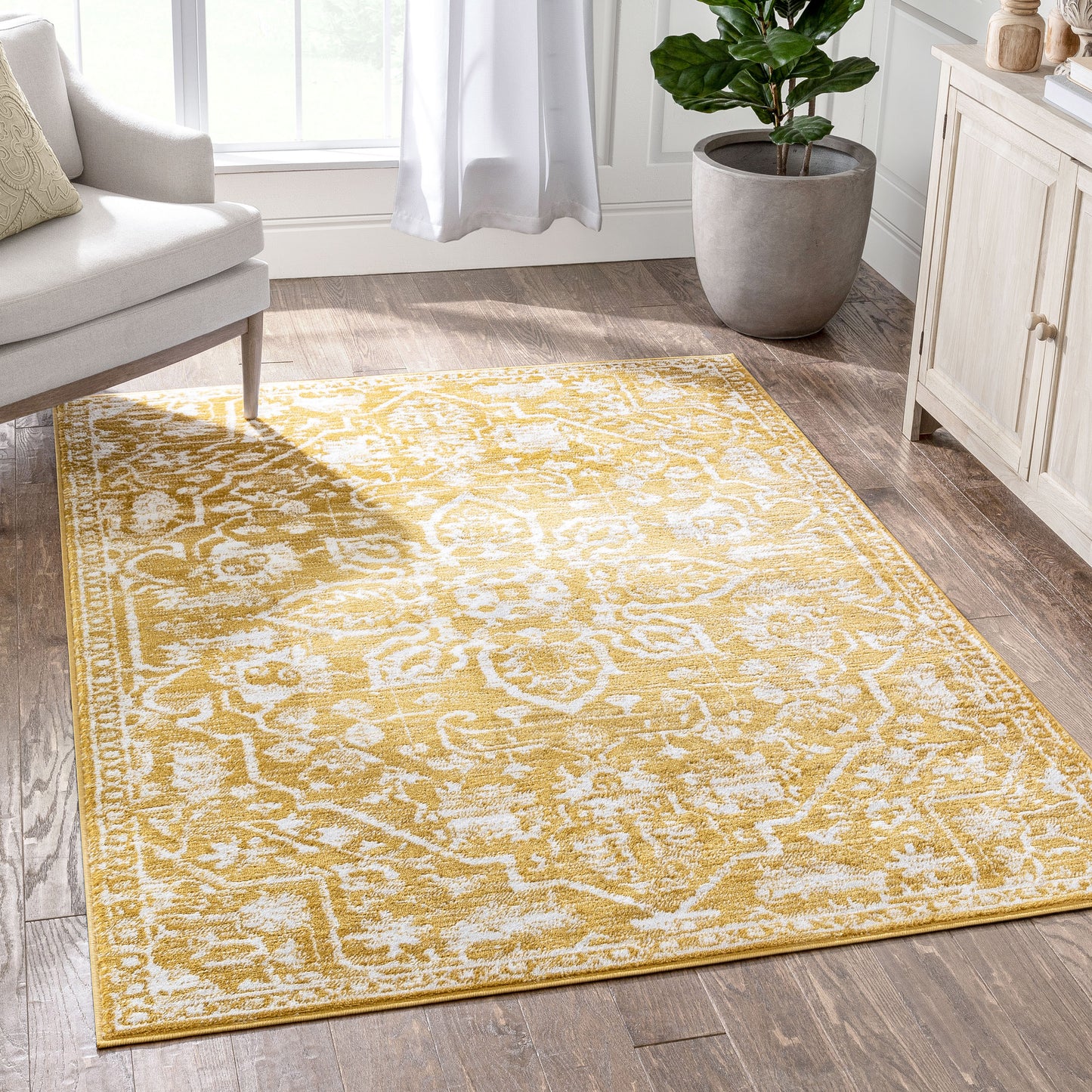 Disa Vintage Medallion Gold Soft Rug DZ-08