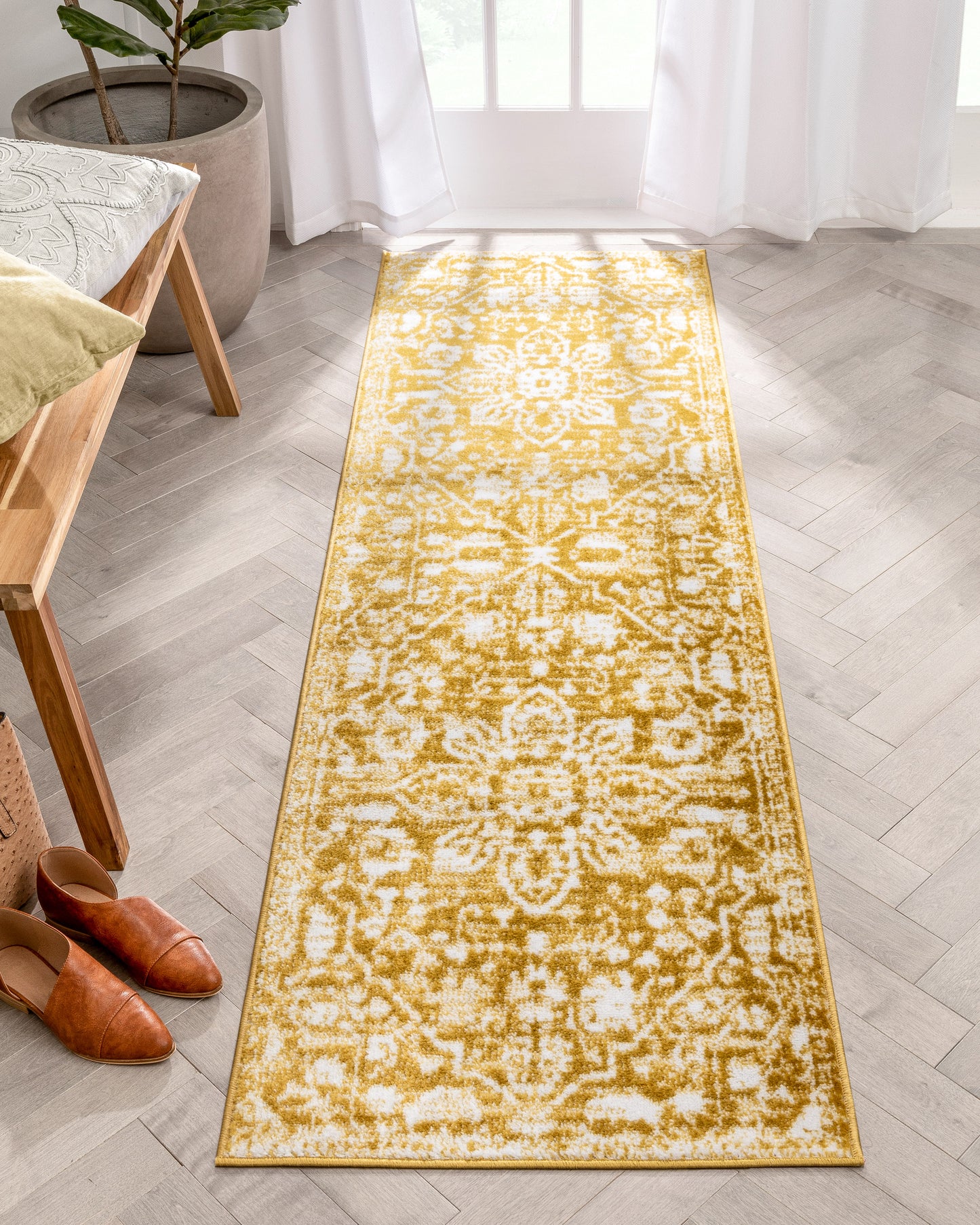Disa Vintage Medallion Gold Soft Rug DZ-08