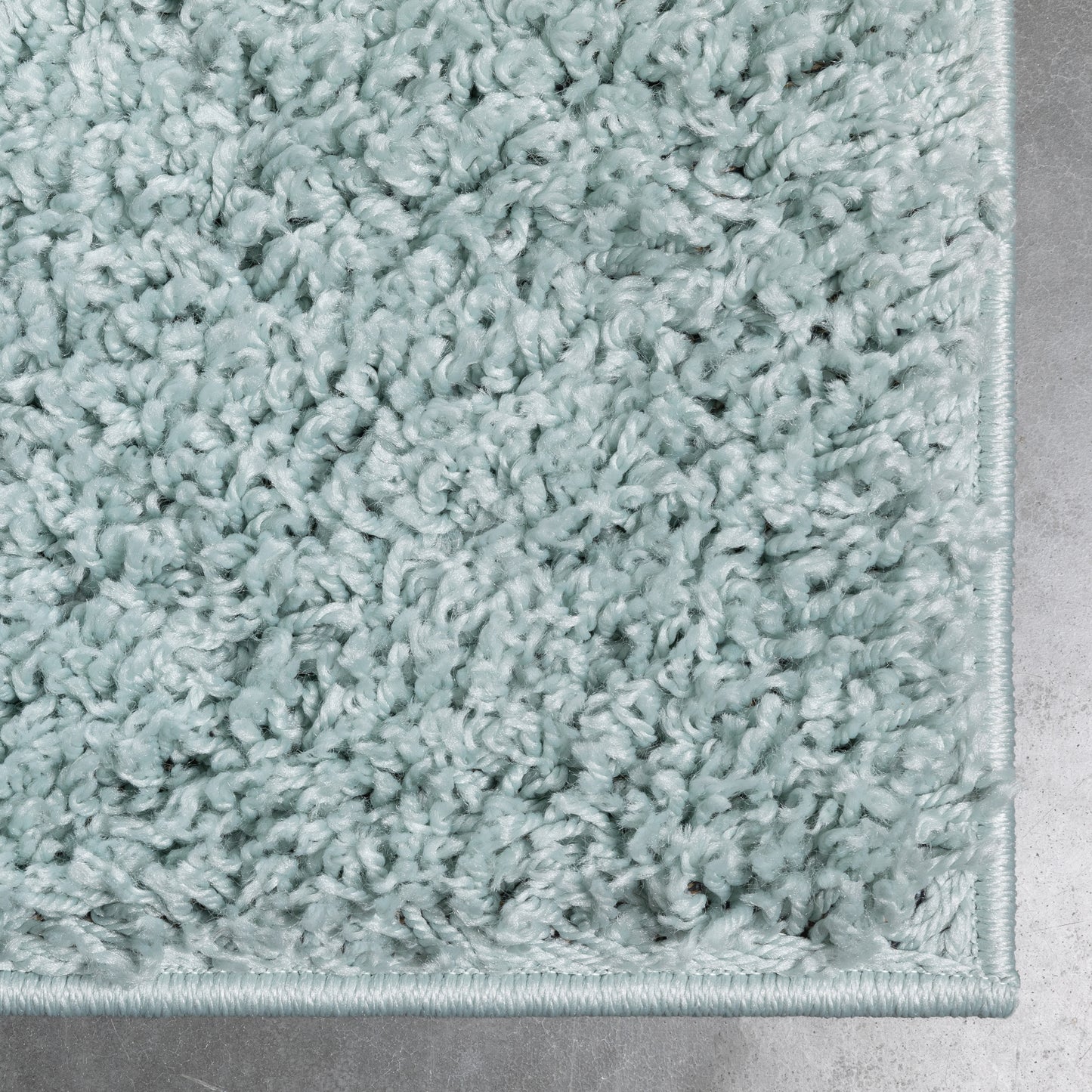 Emerson Modern Solid Seafoam Green Textured Shag Rug ELL-26