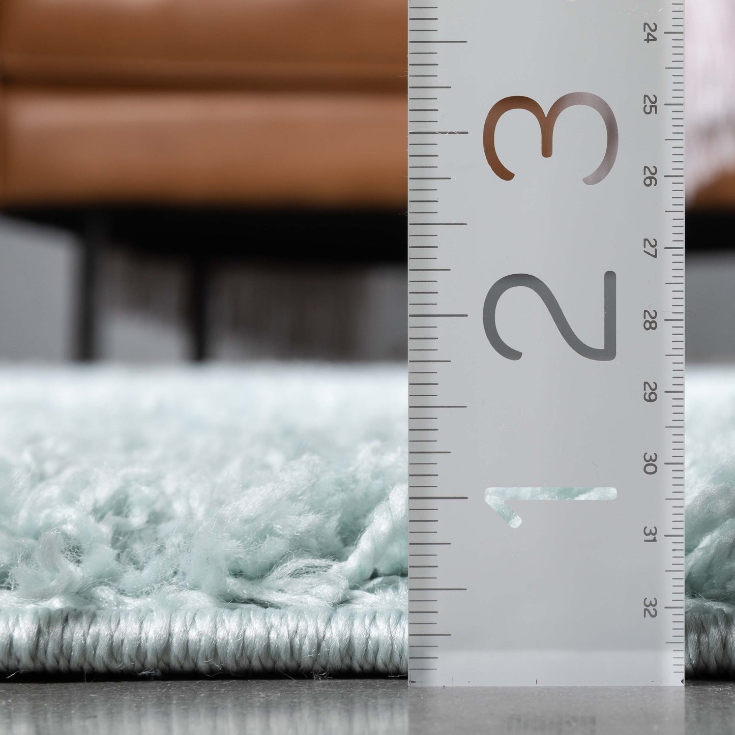 Emerson Modern Solid Seafoam Green Textured Shag Rug ELL-26