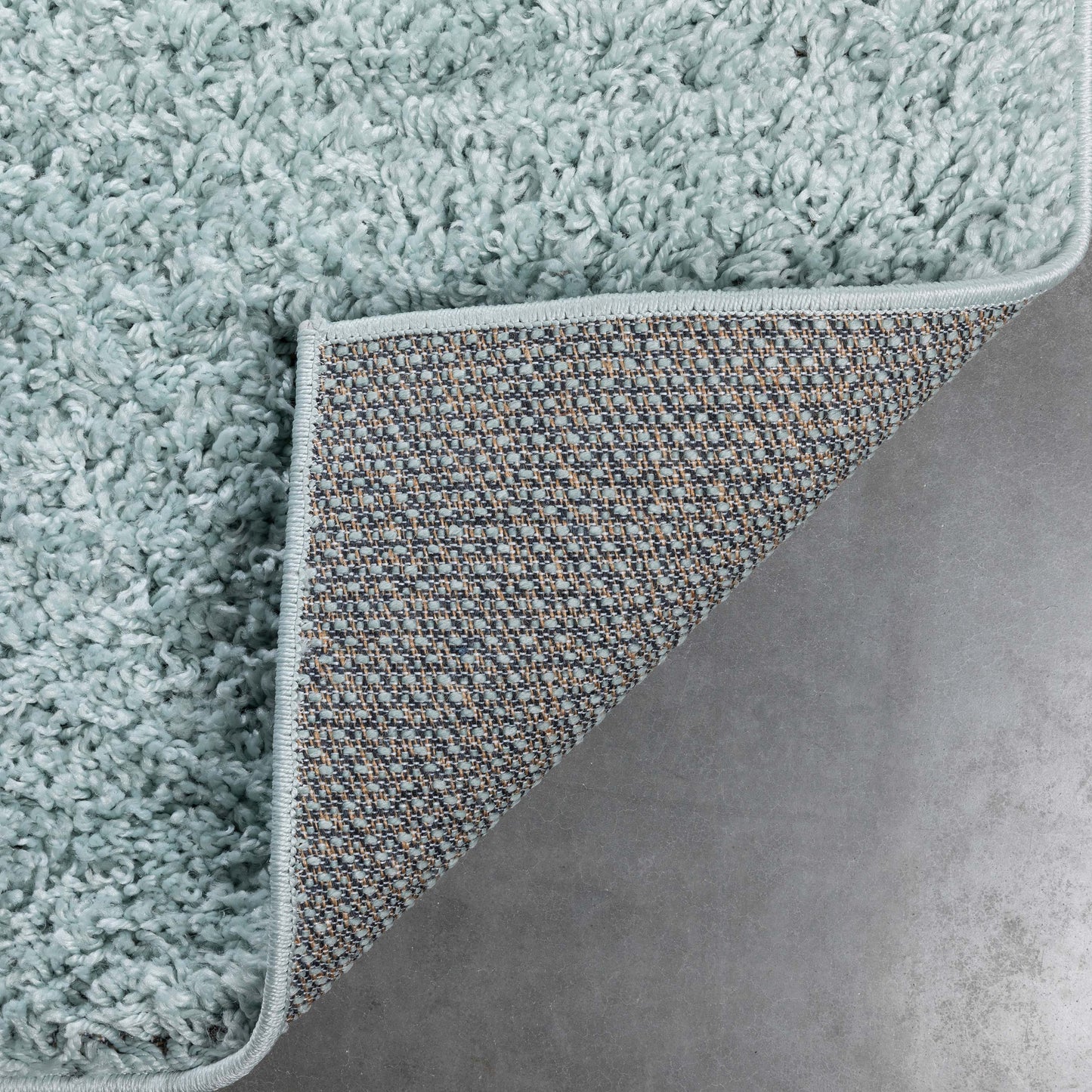 Emerson Modern Solid Seafoam Green Textured Shag Rug ELL-26