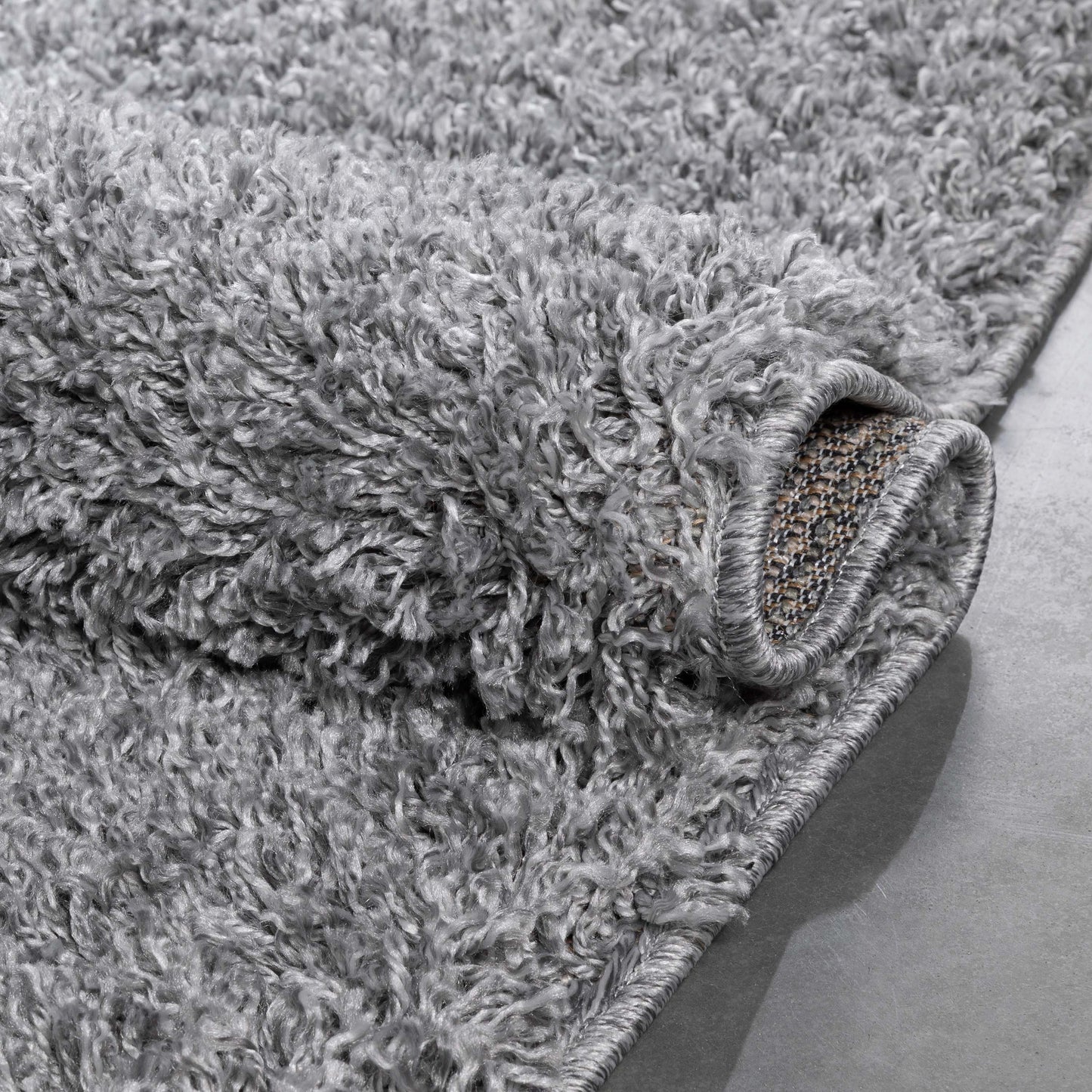 Emerson Modern Solid Grey Textured Shag Rug ELL-27