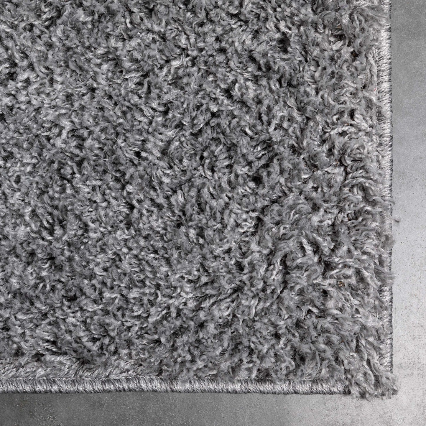 Emerson Modern Solid Grey Textured Shag Rug ELL-27