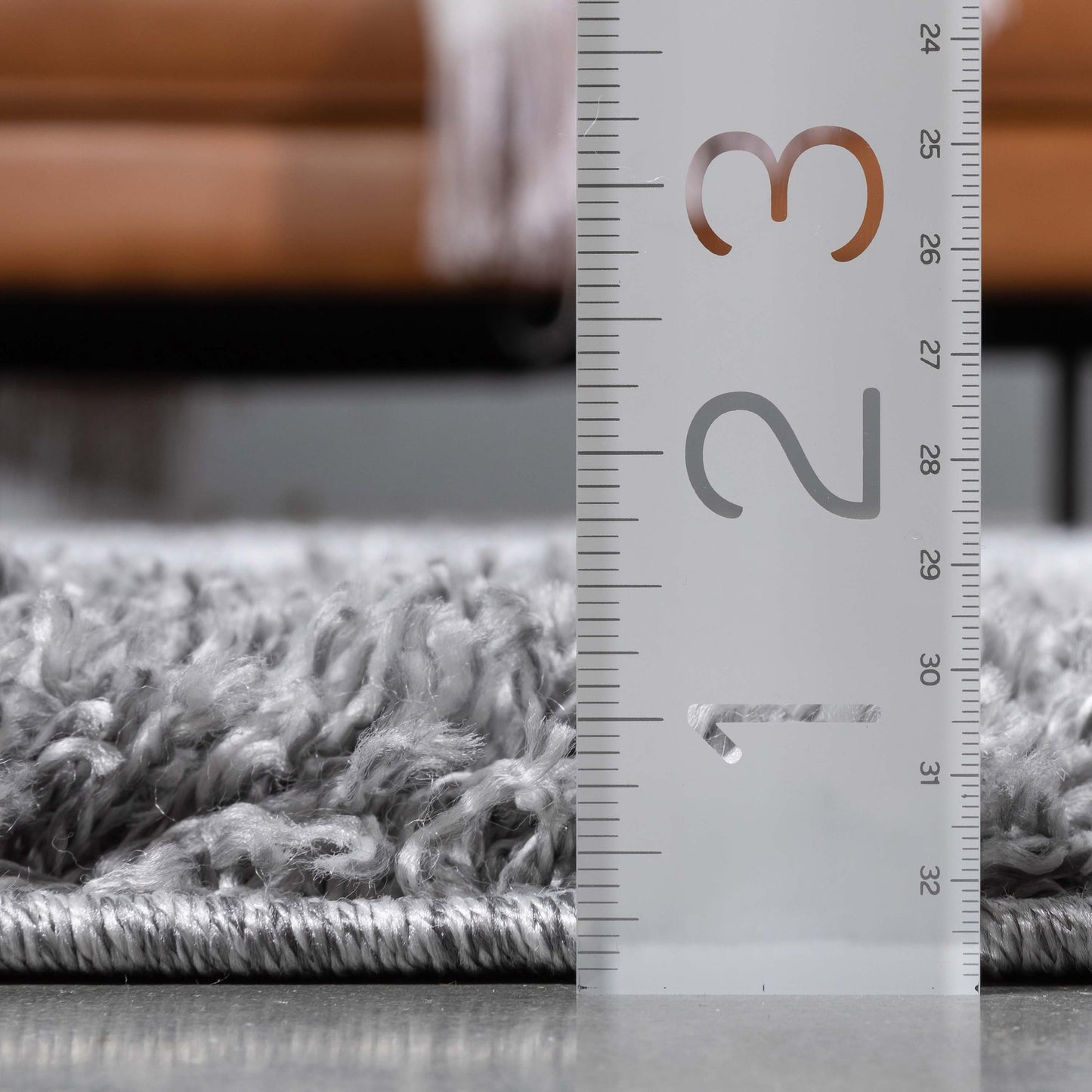 Emerson Modern Solid Grey Textured Shag Rug ELL-27