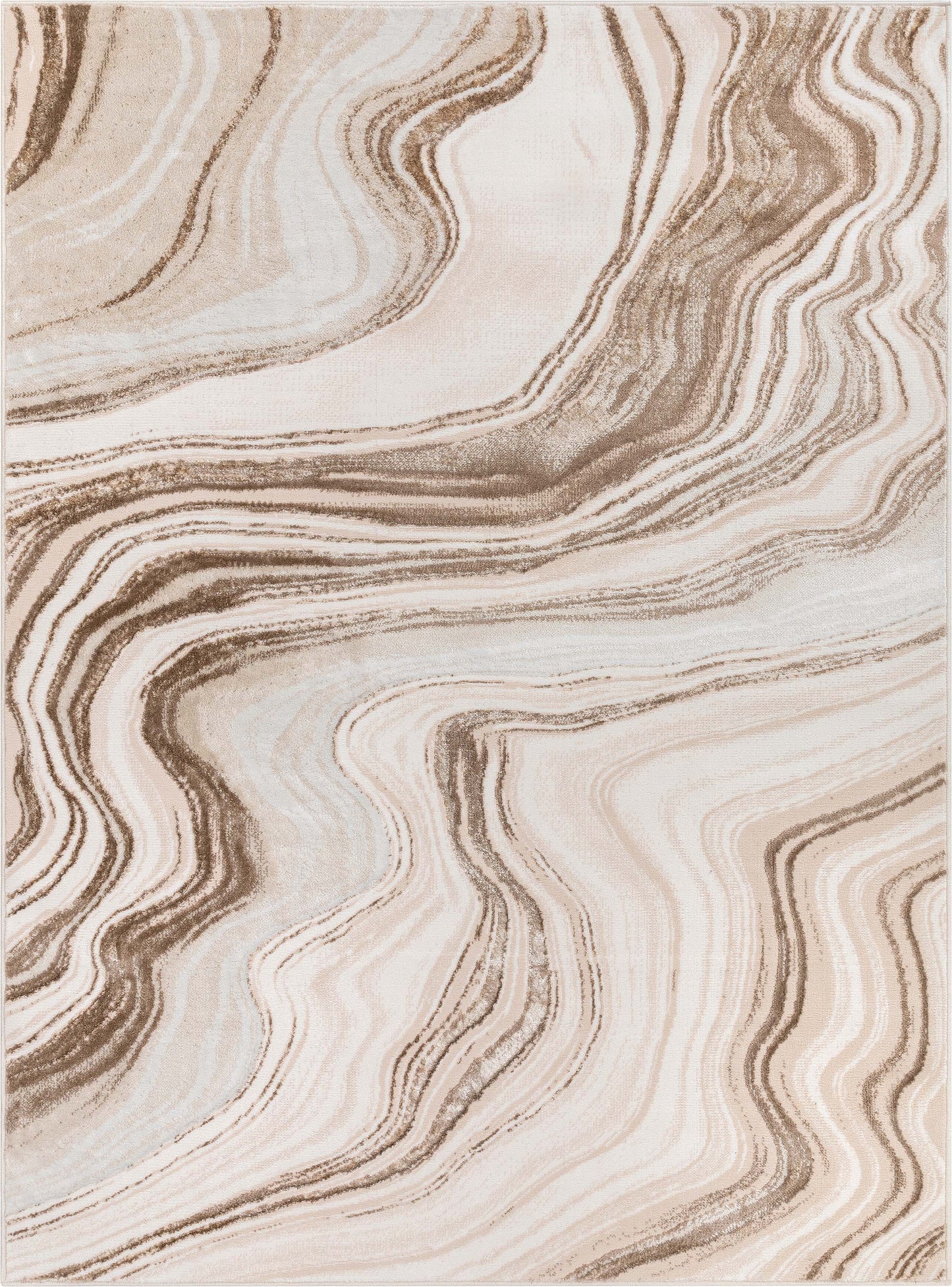Warren Retro Abstract Waves Grey Glam Rug FRM-182