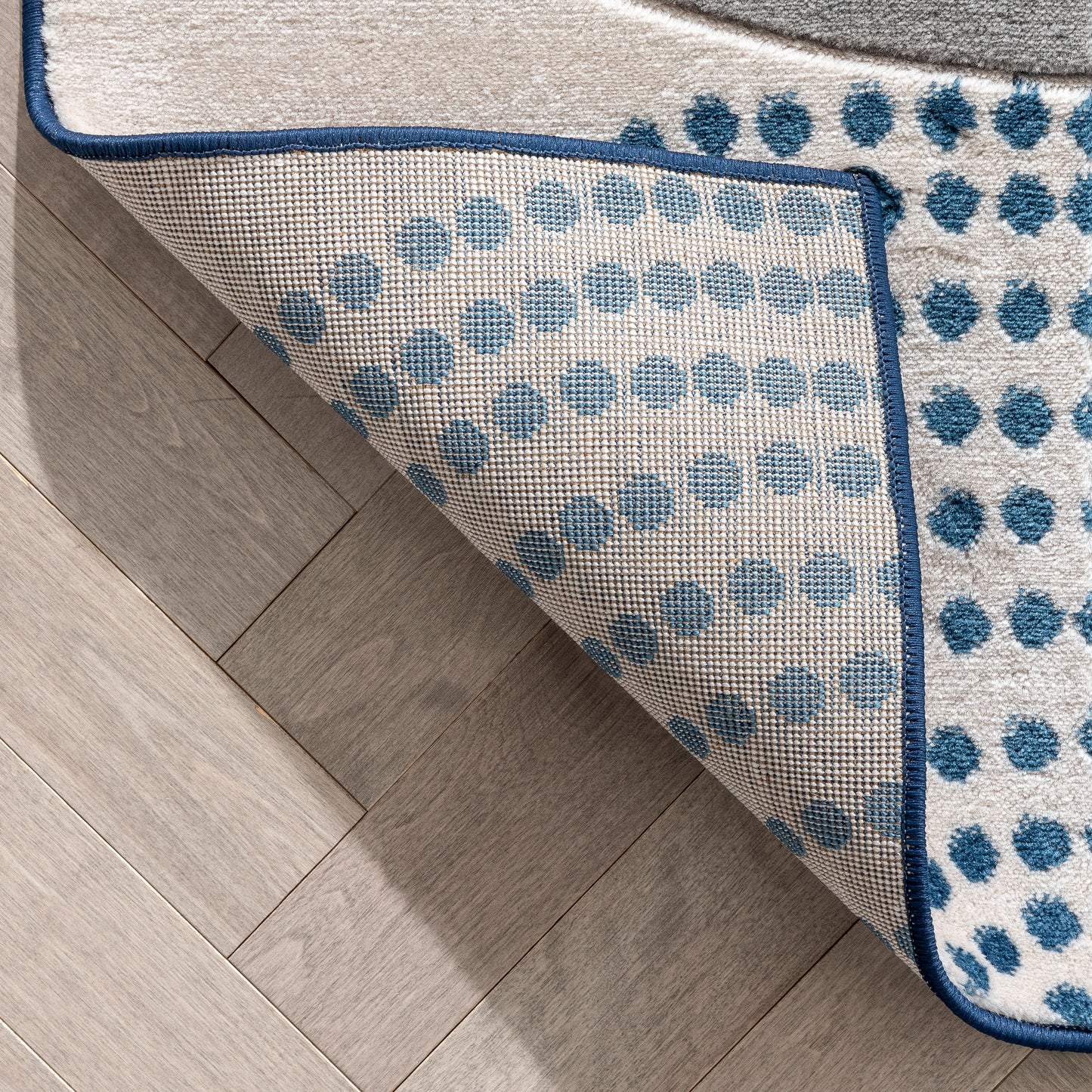 Margot Blue Modern Geometric Boxes Lines 3D Textured Rug GV-04