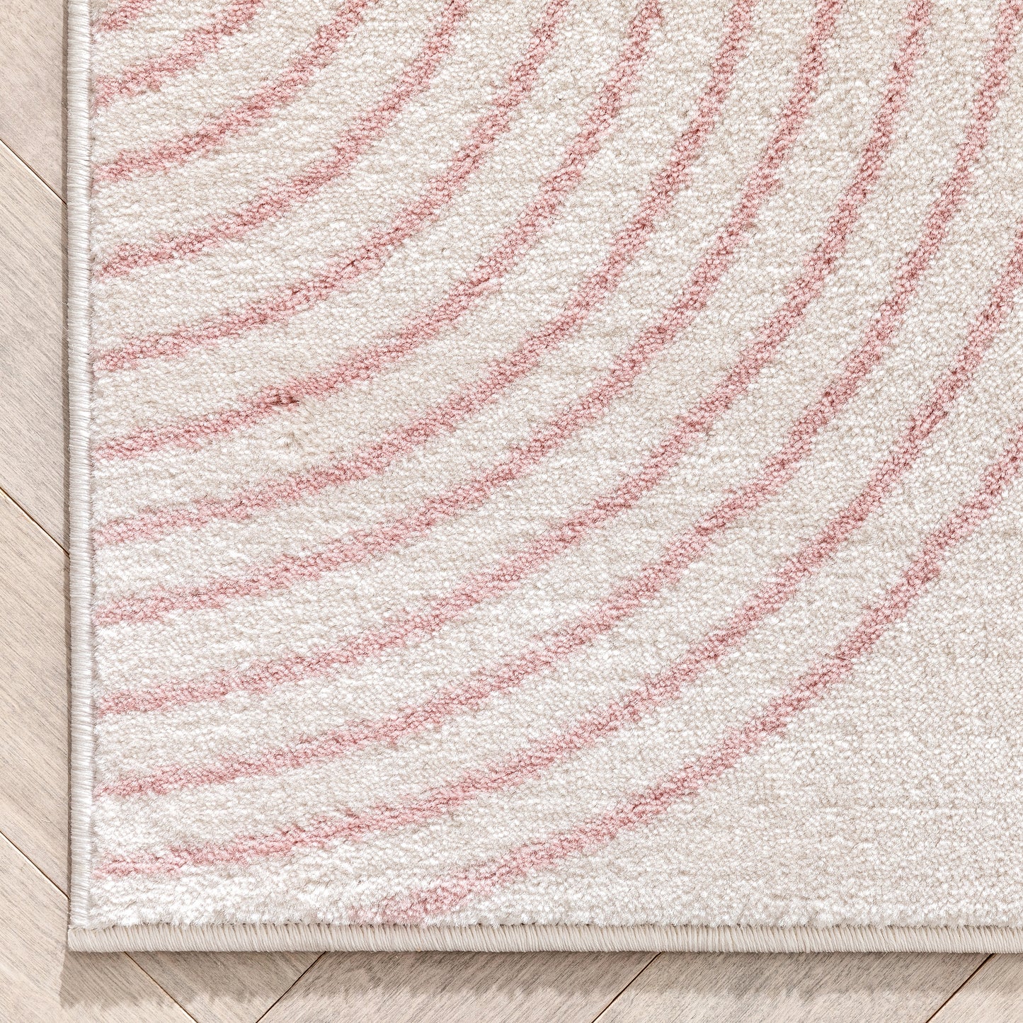 Margot Blush Pink Modern Geometric Boxes Lines 3D Textured Rug GV-07