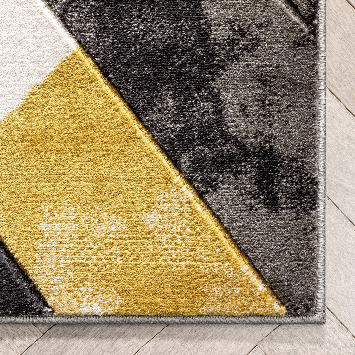 Rosa Gold Modern Geometric 3D Textured Rug GV-101