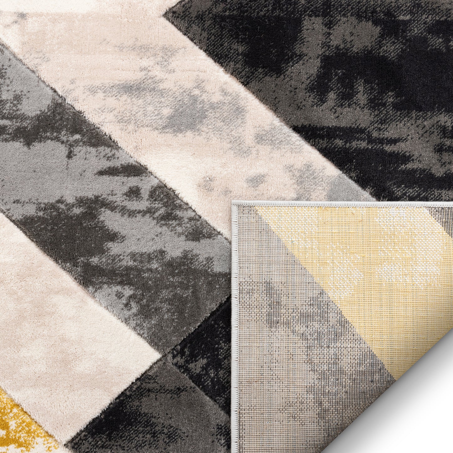 Rosa Gold Modern Geometric 3D Textured Rug GV-101