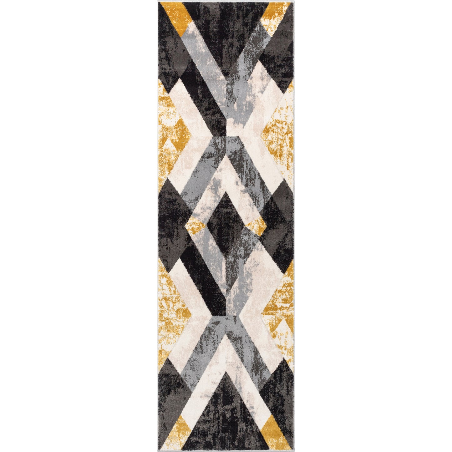 Rosa Gold Modern Geometric 3D Textured Rug GV-101