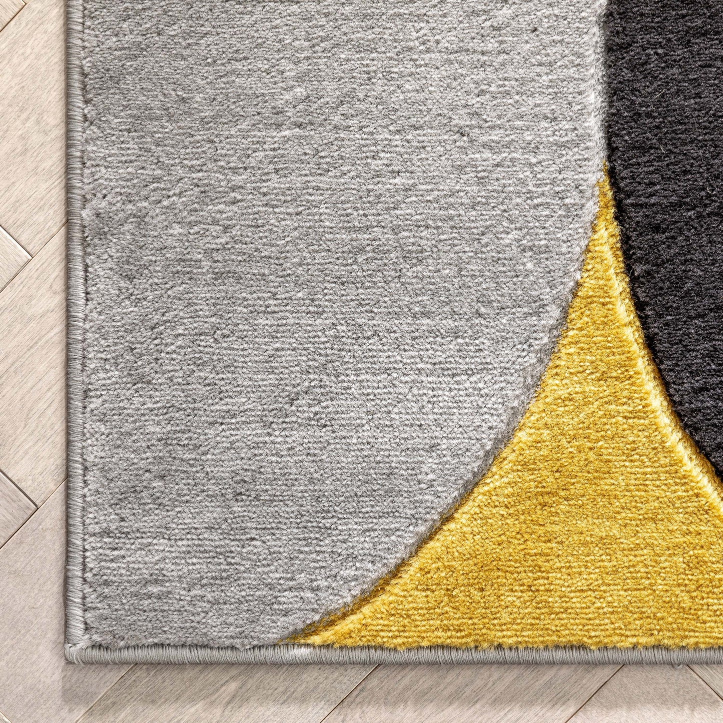 Helena Gold Mid-Century Modern Abstract Geometric 3D Textured Rug GV-31