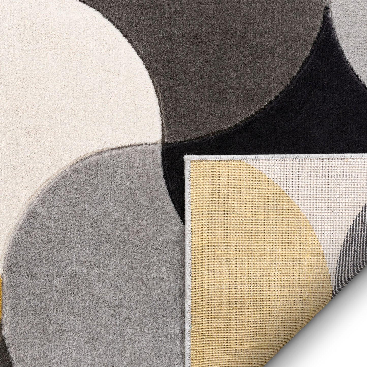 Helena Gold Mid-Century Modern Abstract Geometric 3D Textured Rug GV-31