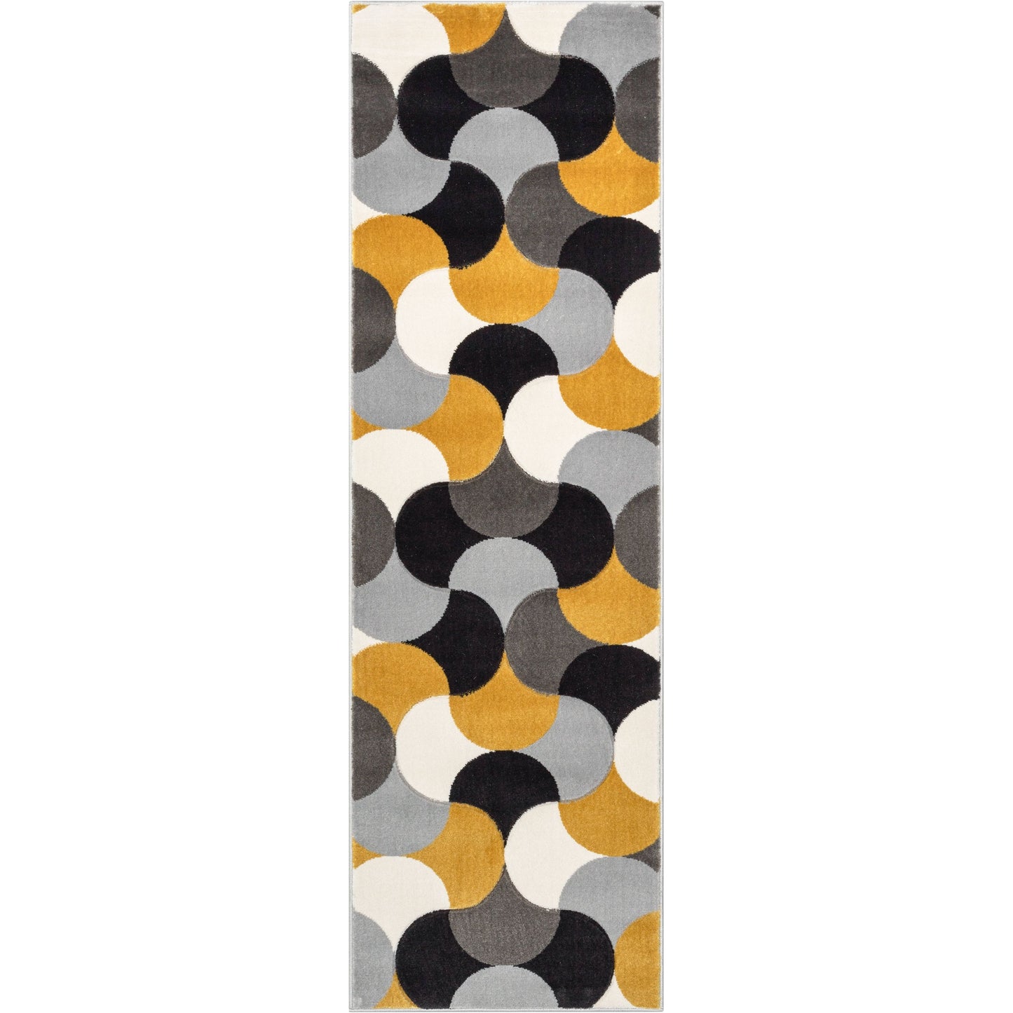 Helena Gold Mid-Century Modern Abstract Geometric 3D Textured Rug GV-31