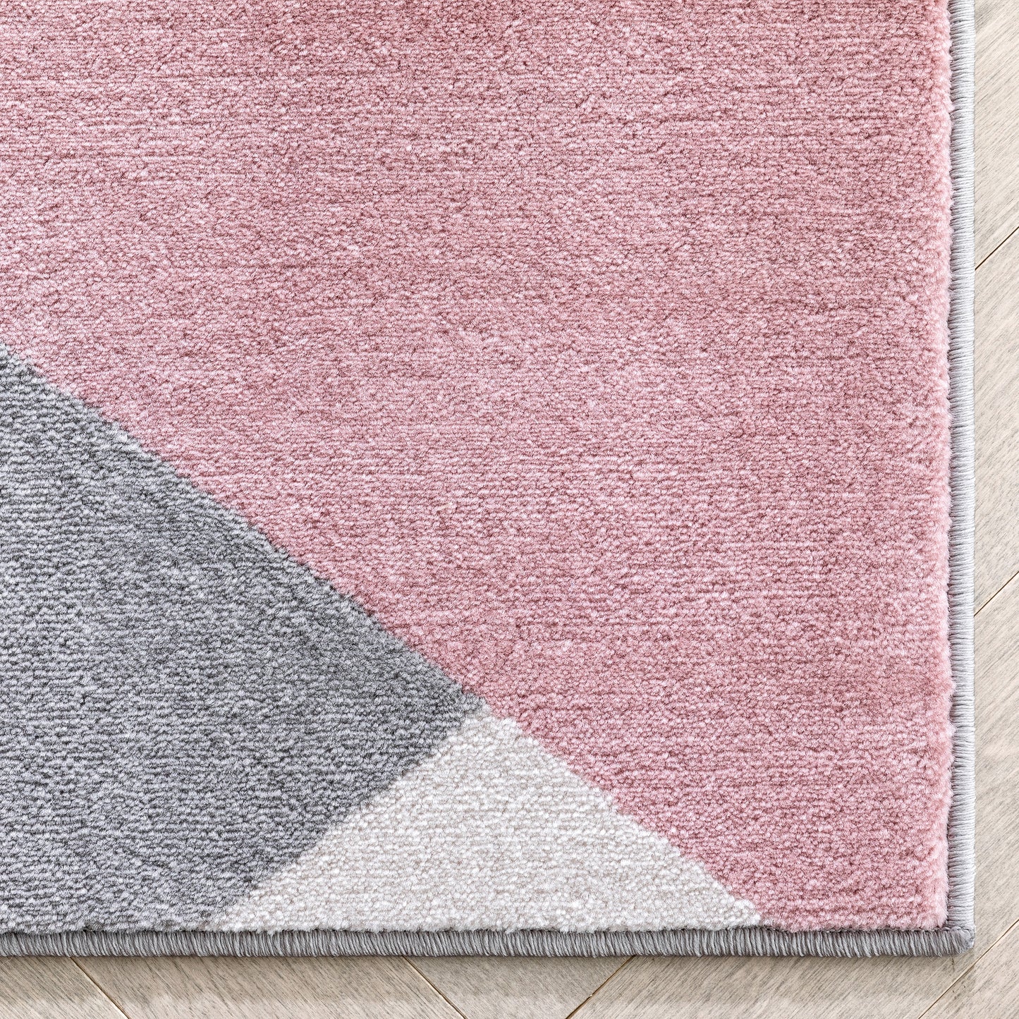 Nora Blush Pink Modern Geometric Stripes 3D Textured Rug GV-87