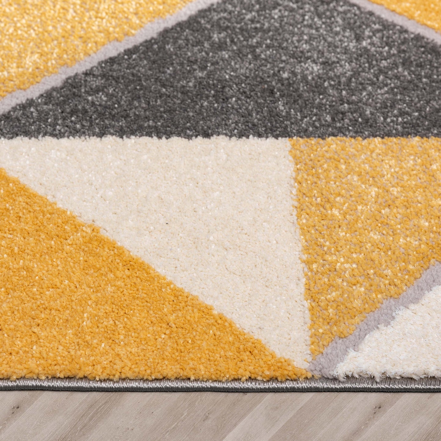 Namib Modern Geometric Yellow High-Low Rug LEO-11