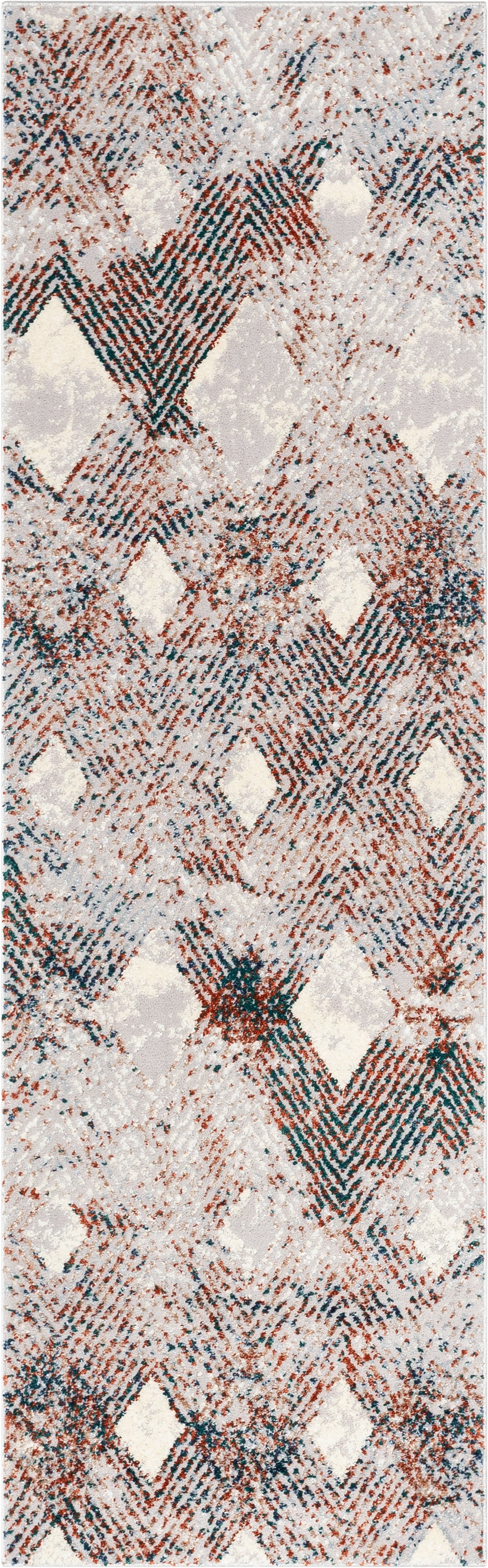 Atacama Diamond Geometric Pattern Grey High-Low Rug LEO-27