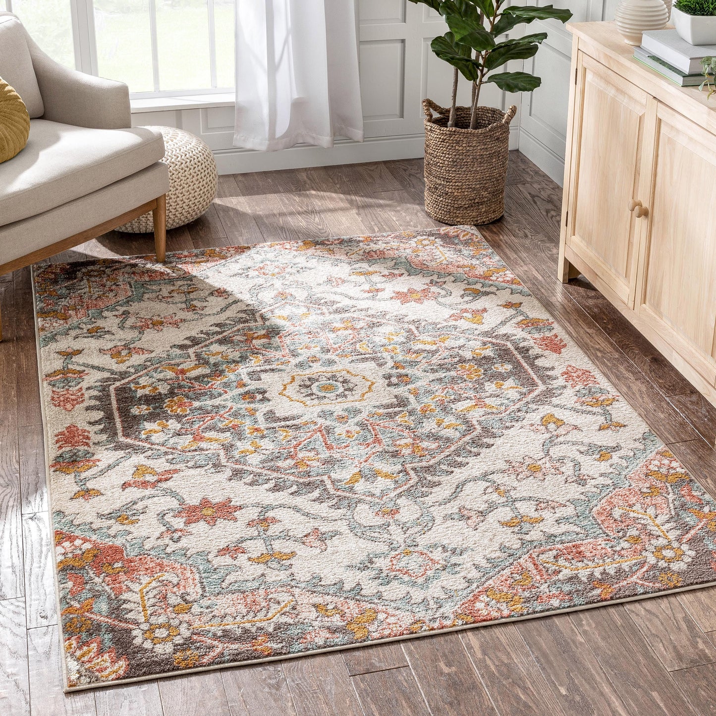 Gwendolyn Blush Bohemian Oriental Medallion Rug MC-199