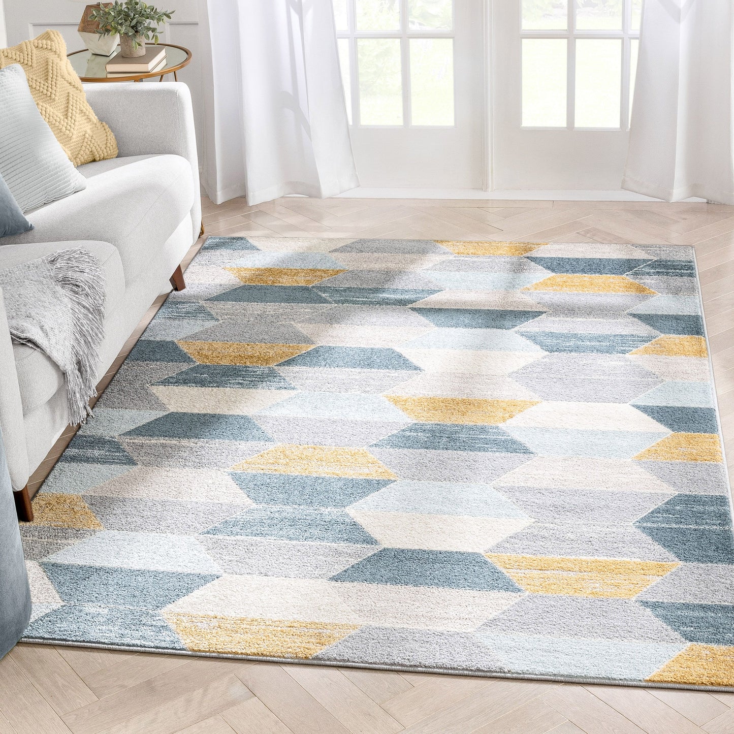Maddox Blue Modern Geometric Rug MC-274