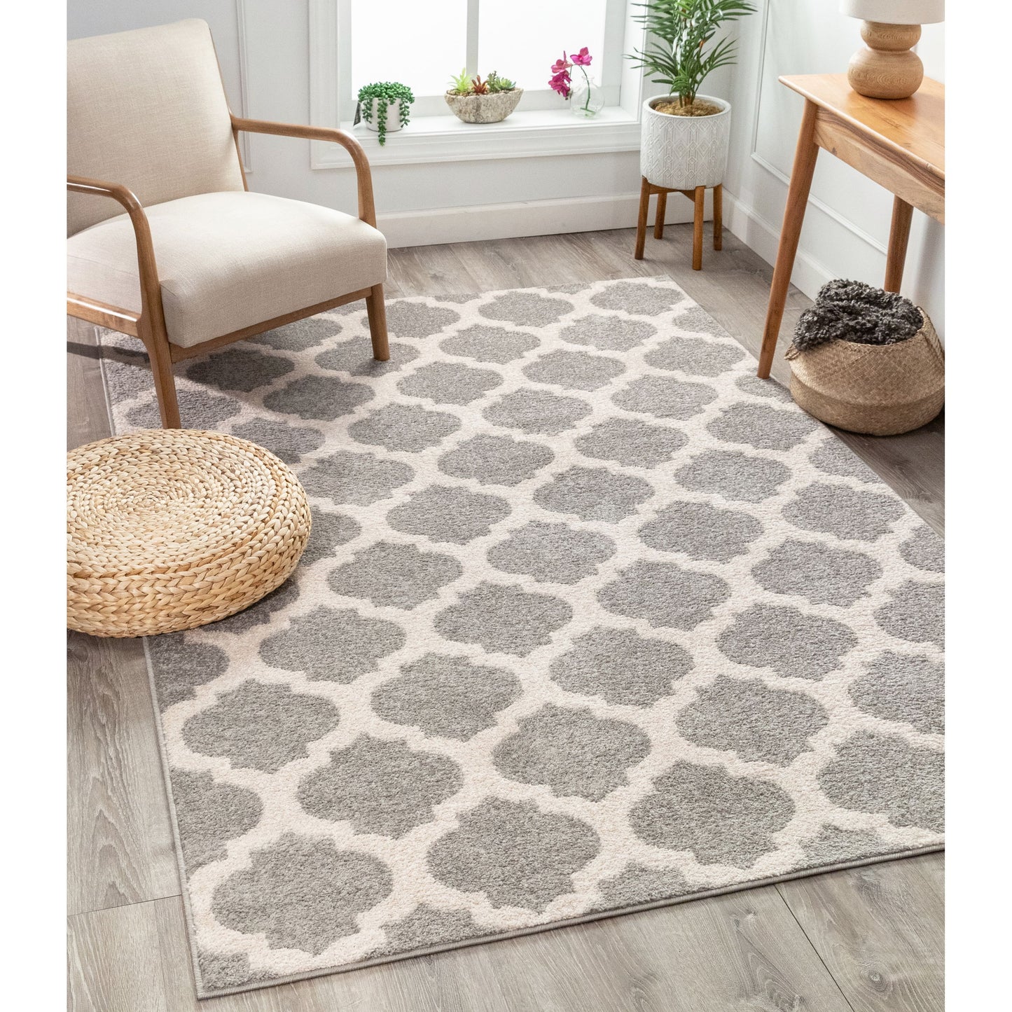 Zoe Grey Modern Trellis Rug MC-58