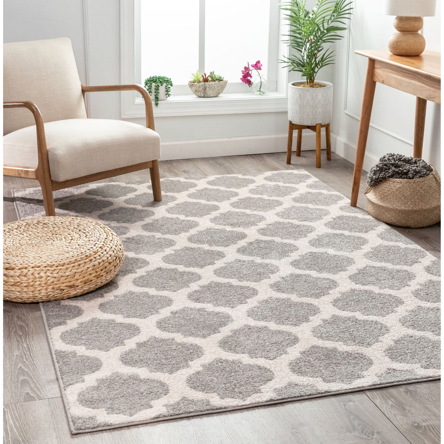 Zoe Grey Modern Trellis Rug MC-58