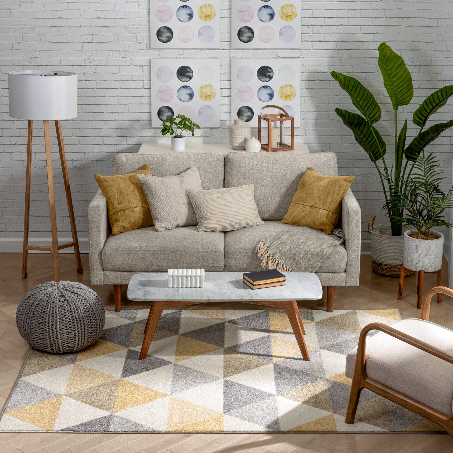 Alvin Gold Modern Geometric Rug MC-62