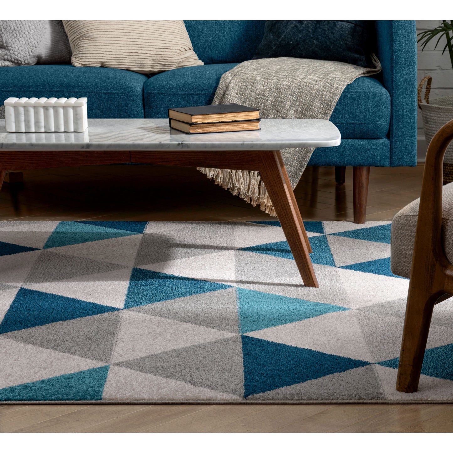 Alvin Blue Modern Geometric Rug MC-66