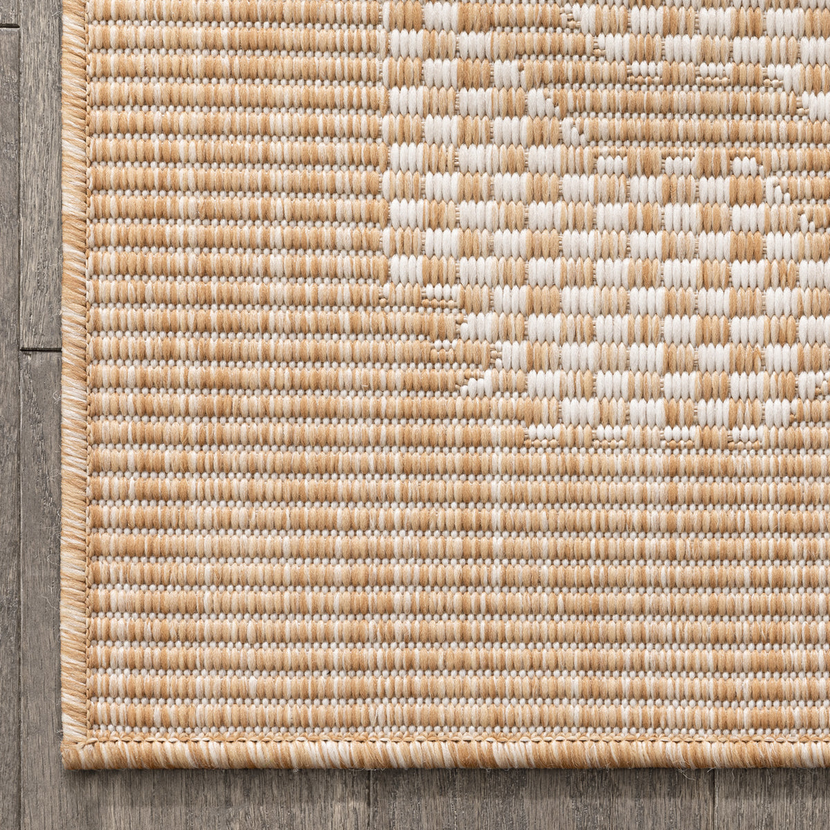 Sol Nordic Lattice Trellis Indoor Outdoor Beige Flatweave Rug MED-102