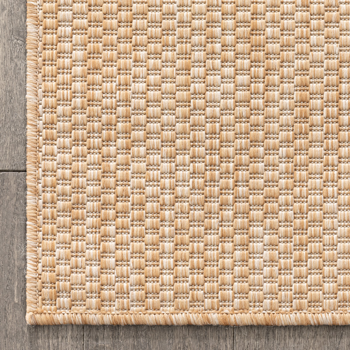 Leif Nordic Geometric Pattern Indoor Outdoor Natural Flatweave Rug MED-141