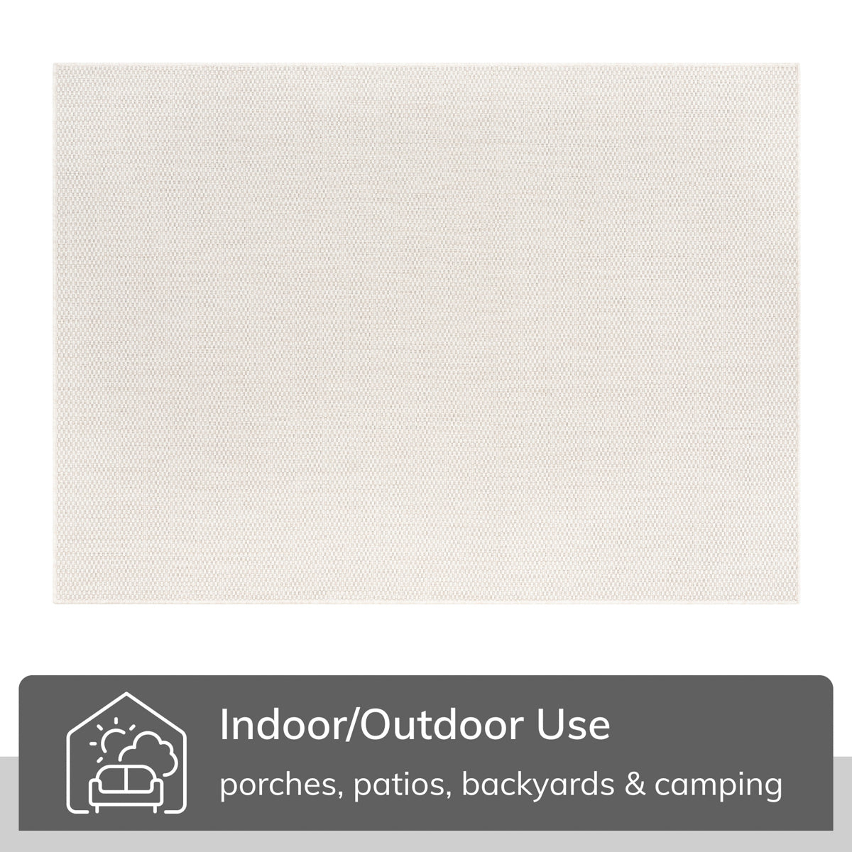 Leif Nordic Geometric Pattern Indoor Outdoor Ivory Flatweave Rug MED-142