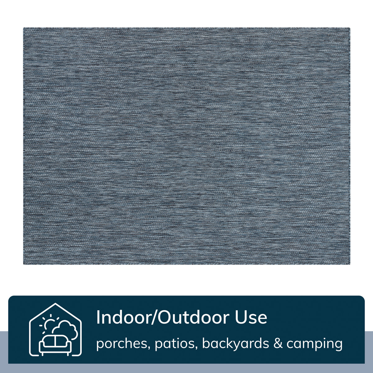 Leif Nordic Geometric Pattern Indoor Outdoor Blue Flatweave Rug MED-144