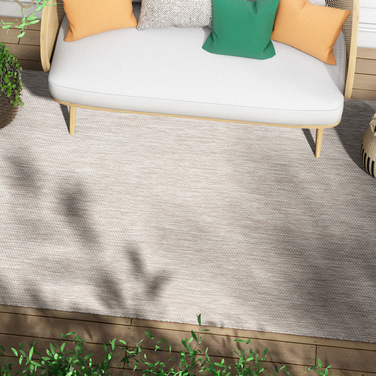 Leif Nordic Geometric Pattern Indoor Outdoor Grey Flatweave Rug MED-147