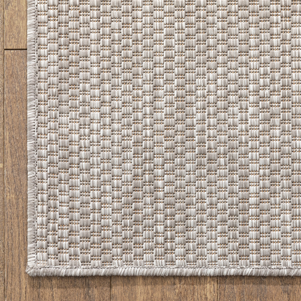 Leif Nordic Geometric Pattern Indoor Outdoor Grey Flatweave Rug MED-147