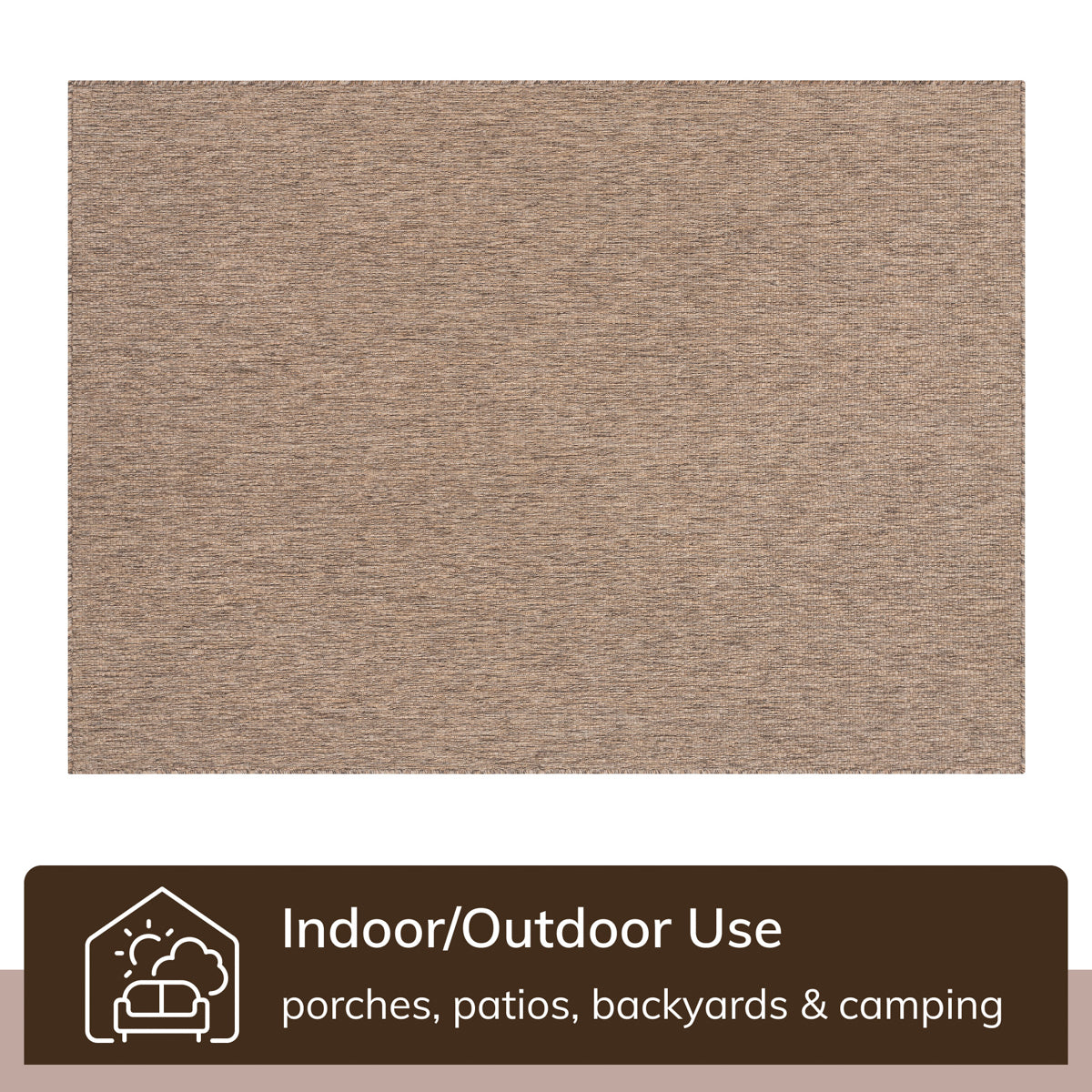 Leif Nordic Geometric Pattern Indoor Outdoor Taupe Flatweave Rug MED-148