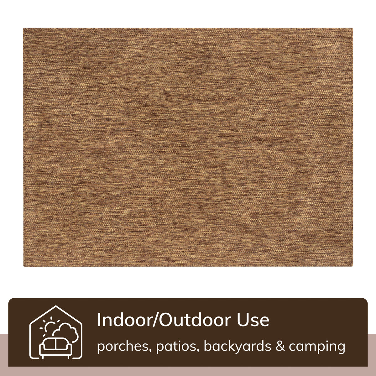 Leif Nordic Geometric Pattern Indoor Outdoor Coffee Flatweave Rug MED-149