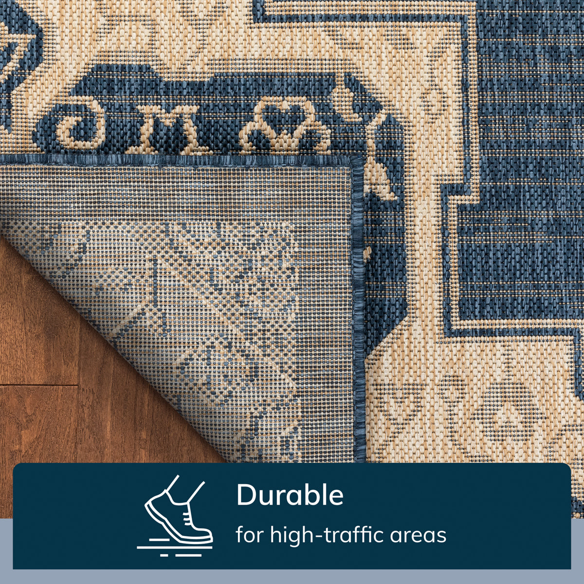 Bloome Medallion Indoor Outdoor Blue Flatweave Rug MED-24