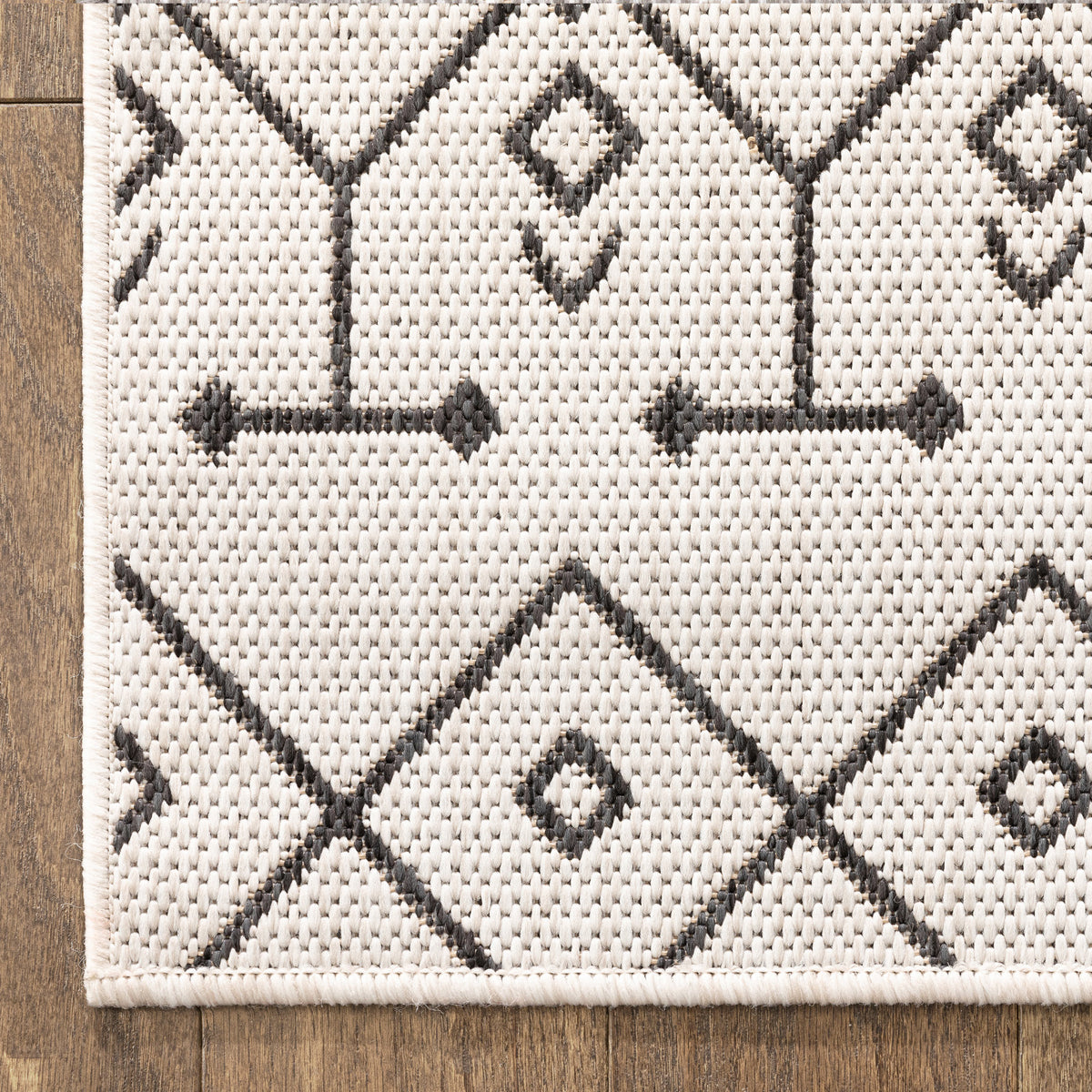Nord Moroccan Tribal Indoor Outdoor Ivory Flatweave Rug MED-52