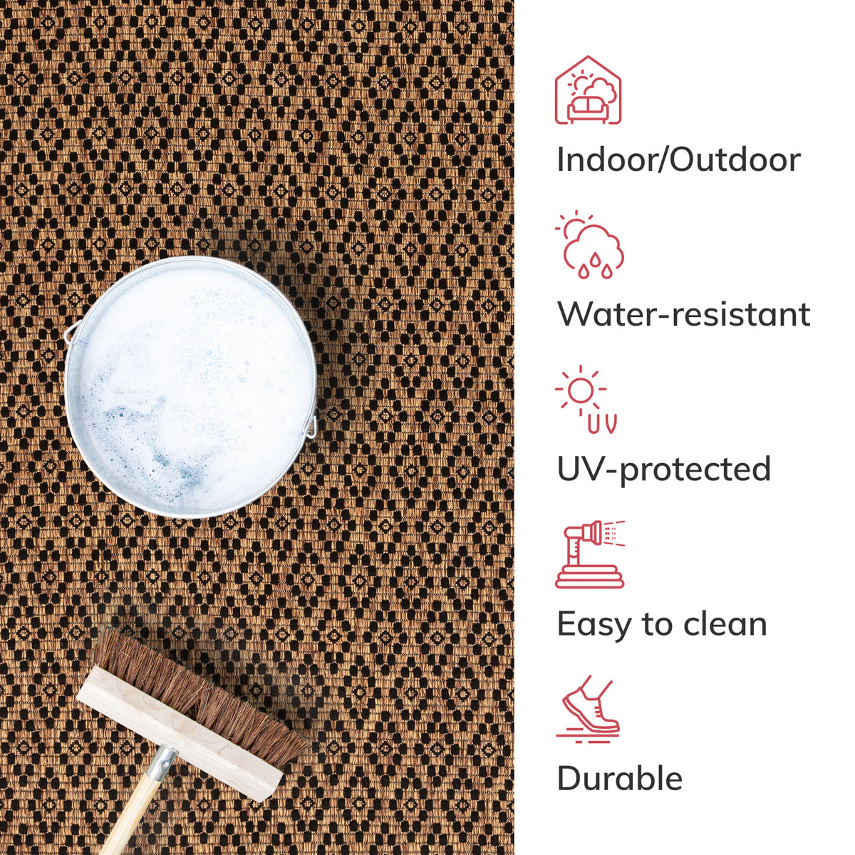 Sienna Moroccan Trellis Pattern Natural Indoor Outdoor Jute Rug MIL-102