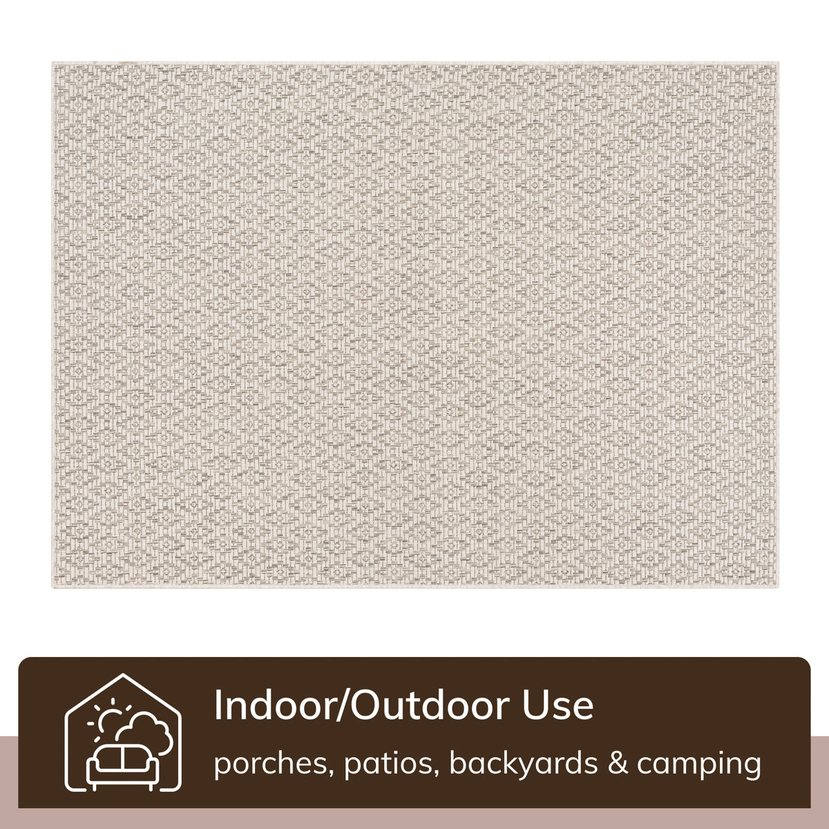 Sienna Moroccan Trellis Pattern Grey Indoor Outdoor Jute Rug MIL-107