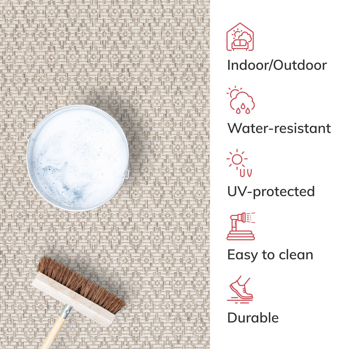 Sienna Moroccan Trellis Pattern Grey Indoor Outdoor Jute Rug MIL-107