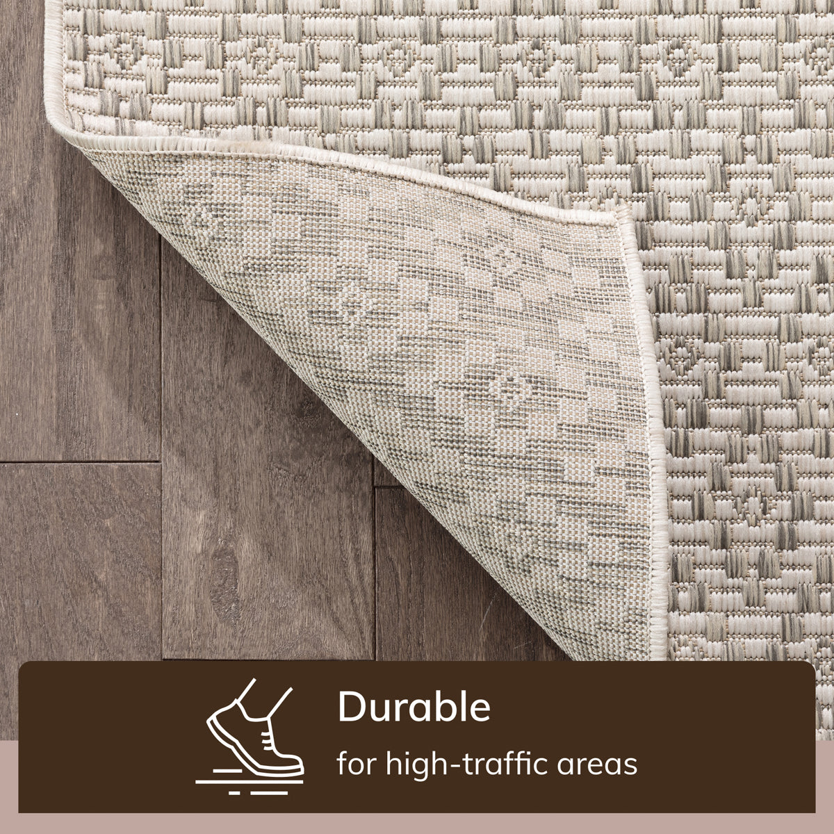 Sienna Moroccan Trellis Pattern Grey Indoor Outdoor Jute Rug MIL-107