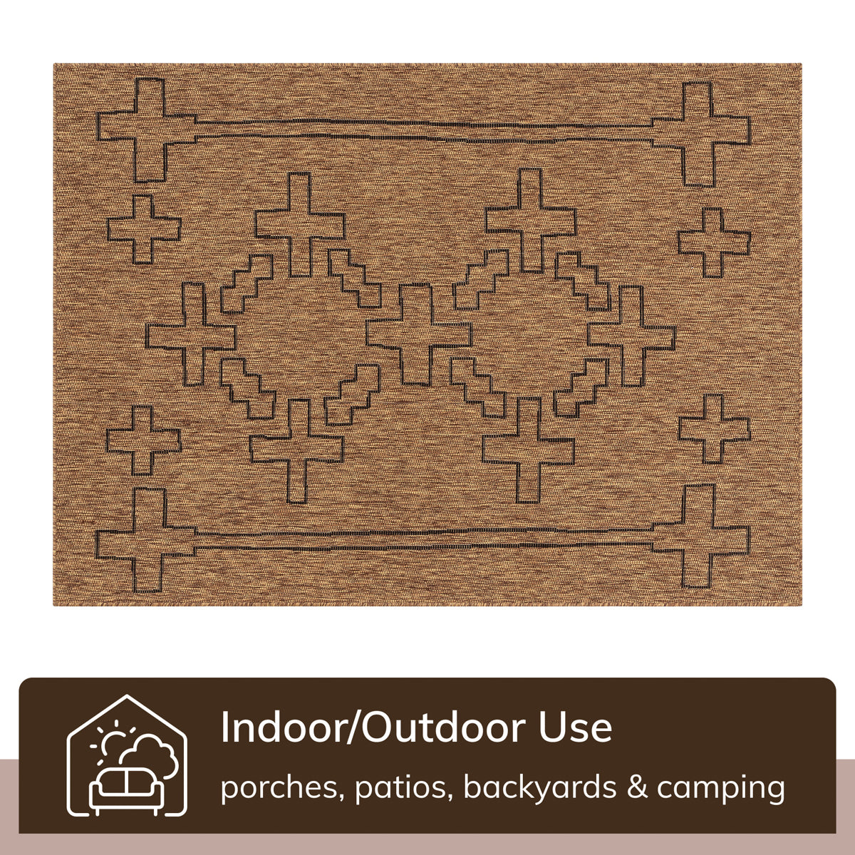 Calisa Tribal Medallion Pattern Natural Indoor Outdoor Jute Rug MIL-12