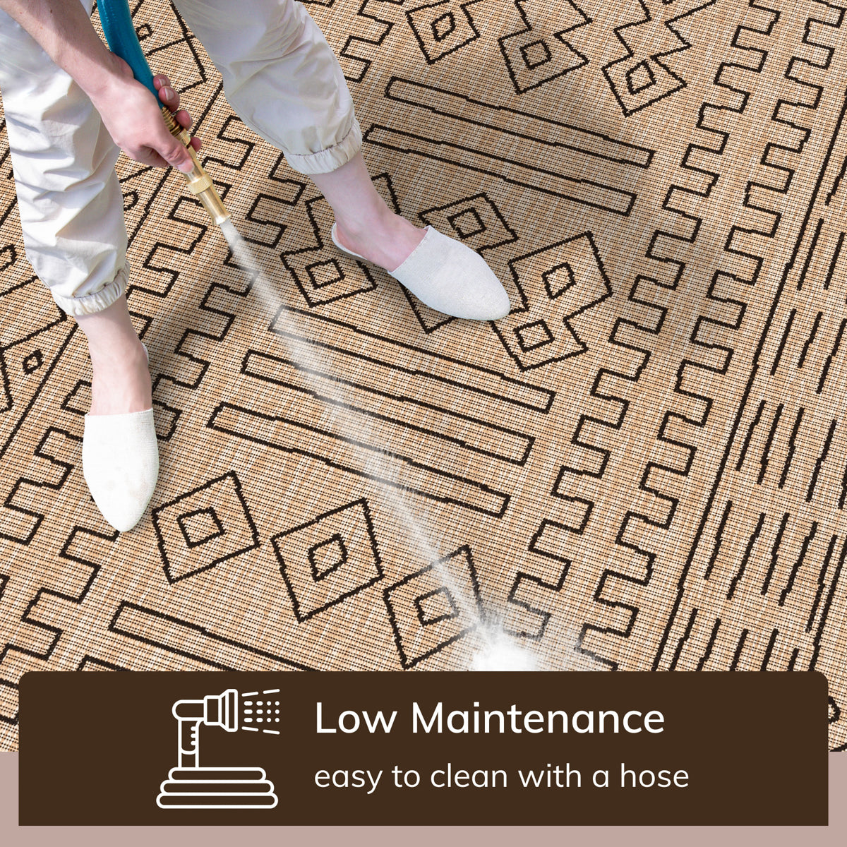 Anza Tribal Medallion Pattern Natural Indoor Outdoor Jute Rug MIL-22