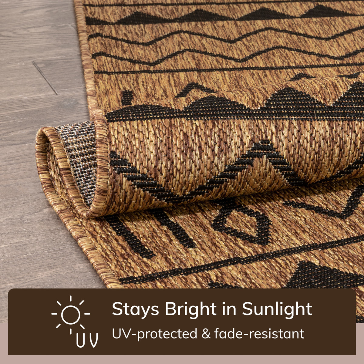 Faye Tribal Diamond Pattern Natural Indoor Outdoor Jute Rug MIL-32